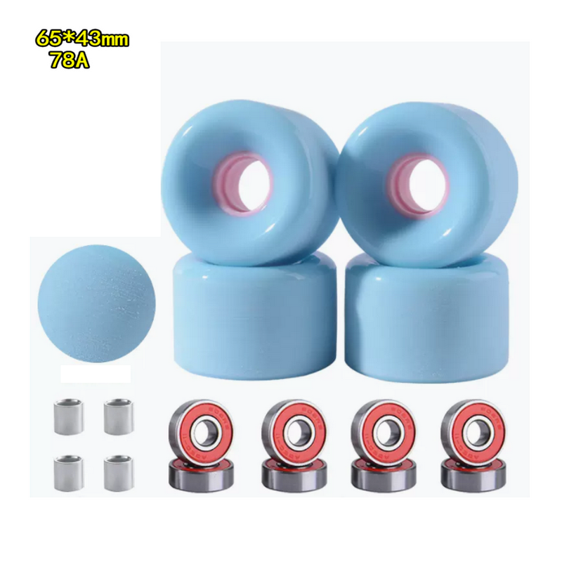 65*43mm Skateboard Land Punch Plate Wheels Double Warped Board Brush Street Wheel Shock Absorber Longboard Four Wheels