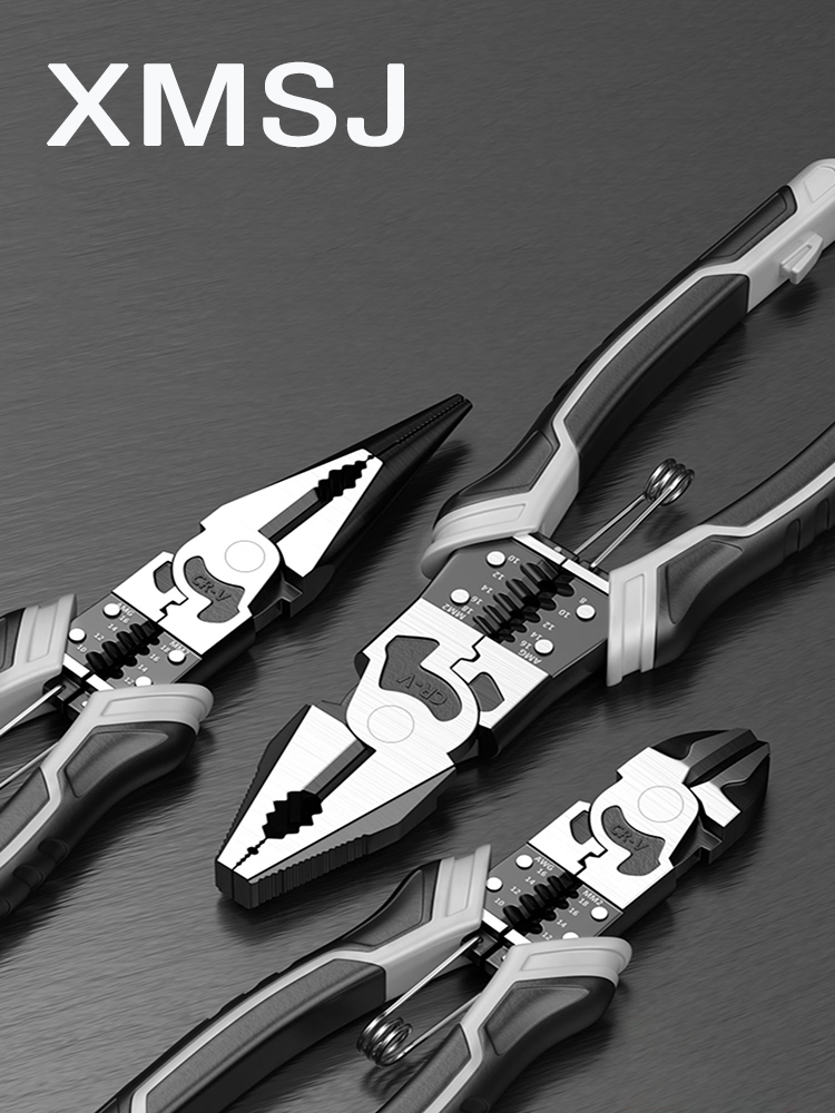 3 Pliers Set Wire Stripper Diagonal Pliers Long Nose Wire Cutter 9 Inch Electrician Professional Tools