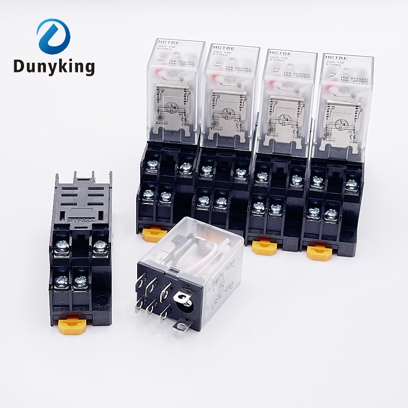 JQX-13F HH62P High Power Relay Coil Algemene DPDT Micro Mini Electromagnetic Relay Switch met Socket Base AC110V220V DC12V24V5A