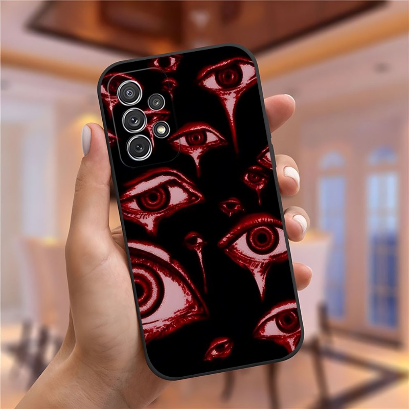 Capa de telefone de olhos assustadores para o samsung galaxy s23 s22 s10 s20 s30 s21 s8 s9 pro plus ultra fé design traseiro