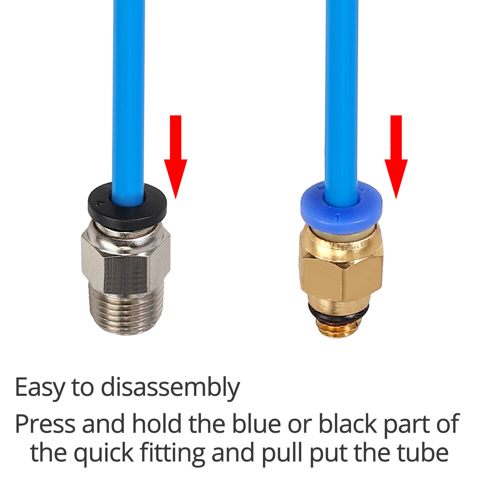 3D -skrivare PTFE Tube Pneumatic M6 M10 Raka anslutningar 1,75 mm Filament AUS Quick Connector Accessories