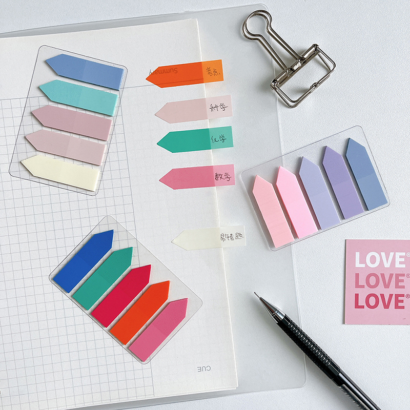 Slim Index Adesions Note di memoria Note Tag Libro Spot Segnalino Colore PET Transparent Sticky Note Pastel Shool School Supplies