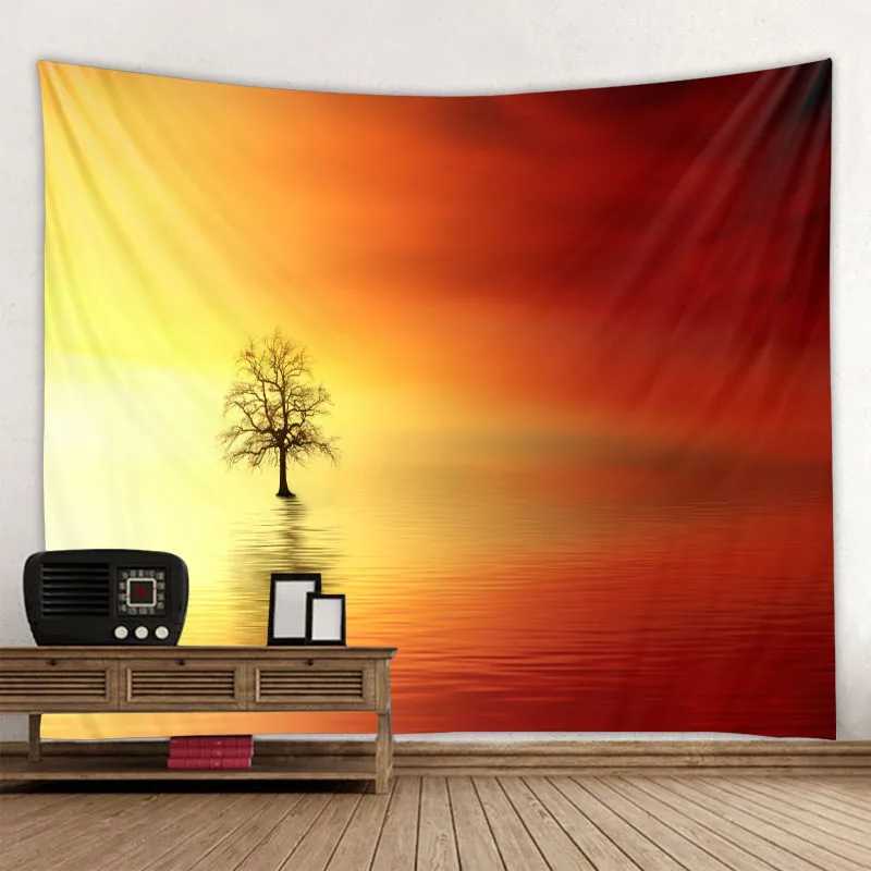 Fantasy Landschaft Wandteppichedrucken Wandteppiche Wand Hanging Kawaii Bohemian Ästhetik Raumdekoration Big Beach Handtuch Yoga Mat R0411