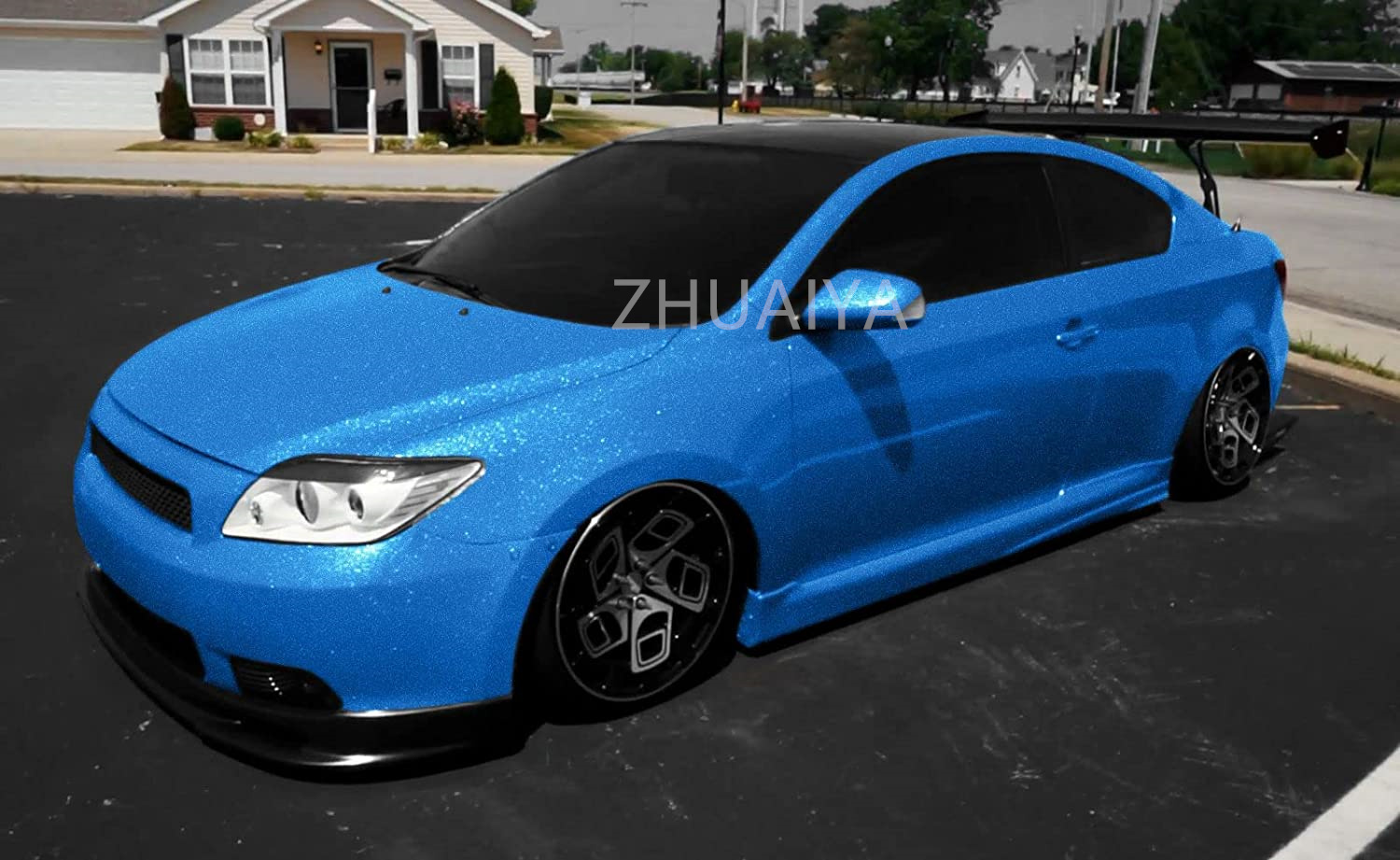 Film de changement de couleur de voiture 152cmx18m brillant brillant océan bleu haut brillant brillant metallique wrap sticker sticker sticker film