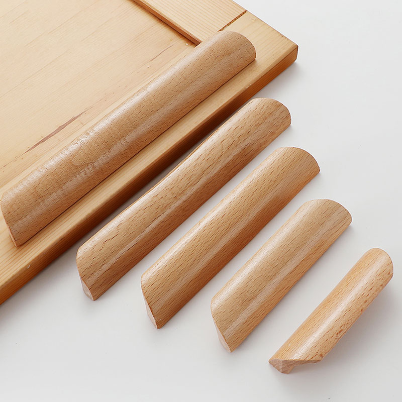 Natural Wood Furniture Handles For Nordic Knobs For Home Cabinet Drawer Wardrobe Door Pulls Furniture Hardware Wholesale