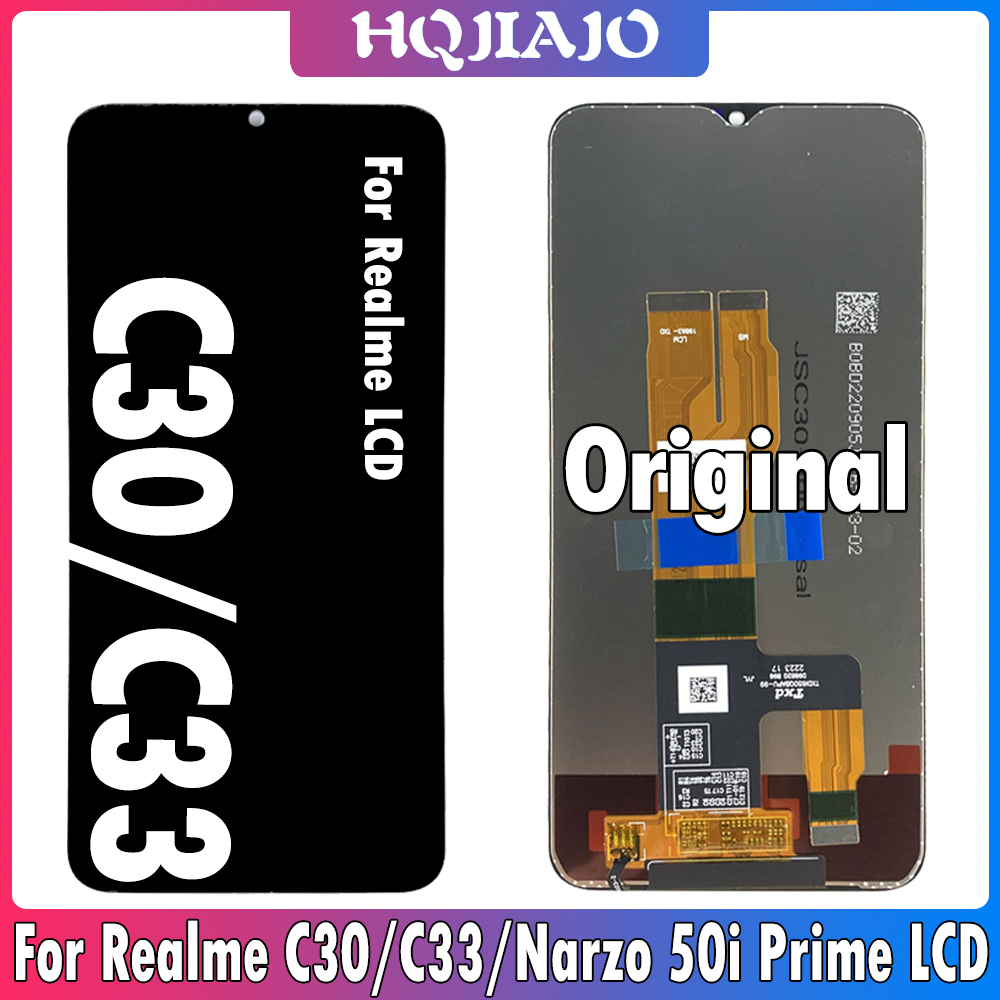 6.5" Original For OPPO Realme C30 C33 LCD Display Touch Screen Digitizer Assembly Narzo 50i Prime LCD Replacement Repair