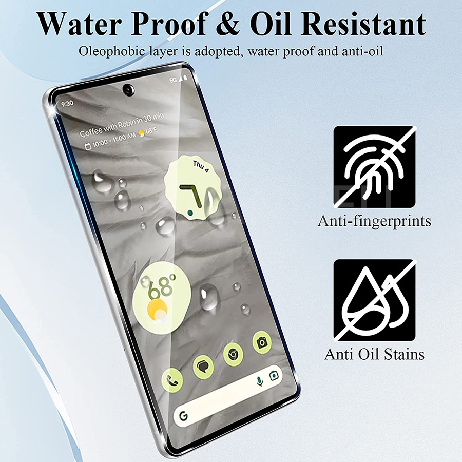 1-Temped Glass Google Pixel 8 6A 7A 6 Pro 5 5A Film Protettore protezione a copertina Full Google Piexl 6 6A Protezione 9H Glass