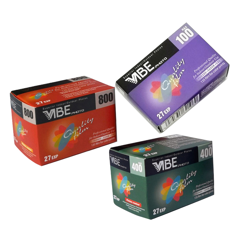 1-10 Rolls Vibe Max 100/400/800 Kleurfilm ISO 100/400/800 35mm 135 Negatieve film 27exp/roll voor Vibe 501F Camera