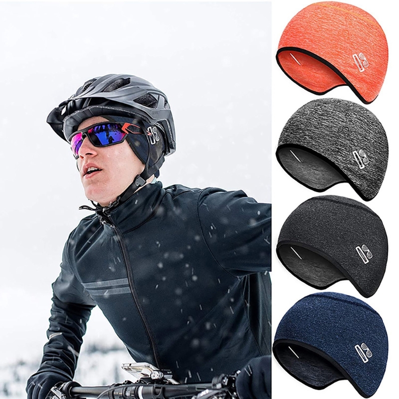 Skull-Cap Helmet-Liner Balaclava Running Hat Cycling-Cap Beanie with Glasses Holes Winter Thermal Ski-Cap for Men Women