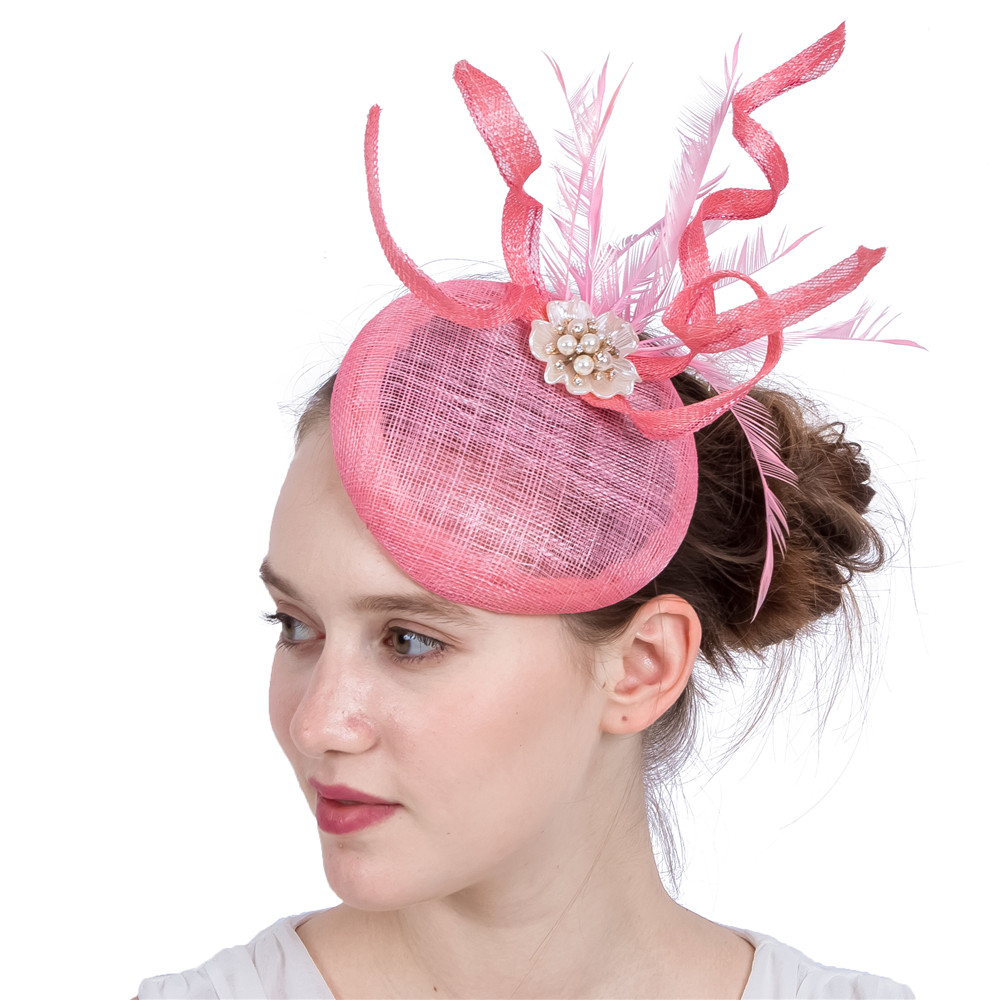 Fascinateur rose Clip de cheveux élégants femmes cocktails cocktail couches couches fêtard dames chapeau capul hair pince accessoire