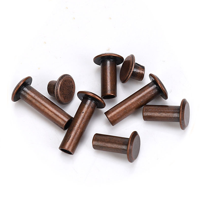 Metal Red Bronze Binding Chicago Screws Nails Long Studs Rivets Leather Craft Hardware Accessories Rod Length 4~125mm