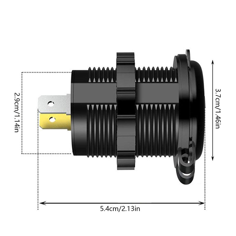 36W QC3.0 Auto Dual USB -Zigarette Leichter Universal Motorradwagen -LKW -Boat Wasserdichtserdungsschalter Buchse für Telefonkamera GPS