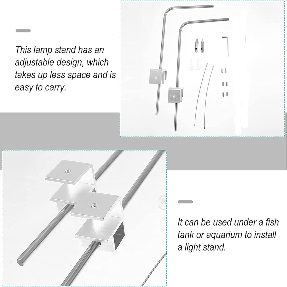 Support de support de support de réservoir réglable support d'aquarium stand de pêche universel support de lumière du support de lampe de suspension