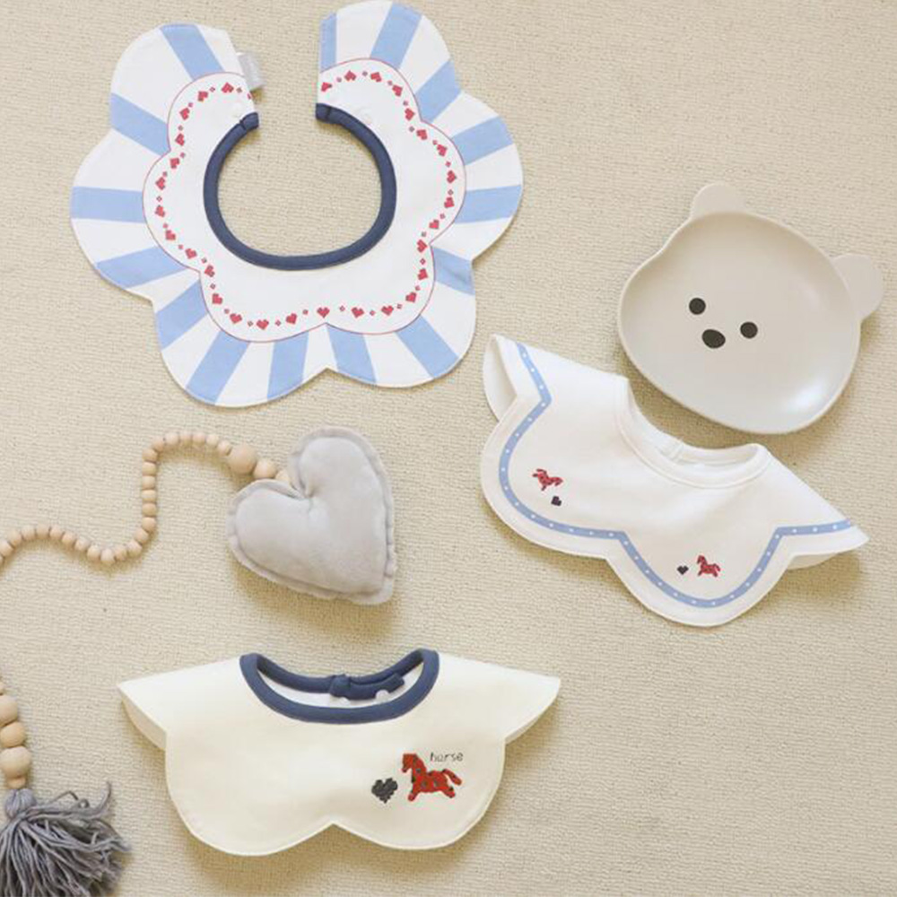 3 pièces / Bibs imperméables pour bébé rond cou infant garçon fille nourrissant en burp tissu absabent bave bobs accessoires nouveau-nés