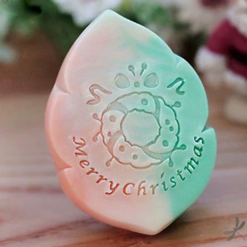 Merry Christmas Xmas Series Soap Stamp, Natural Transparant Acryl, Handmade Flower Soap Making Seal Hoofdstukken, DIY Supplies