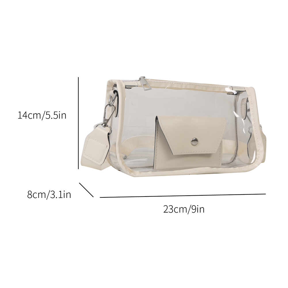 2023ミニ財布のある透明な四角いバッグ装飾的な小さなクリアPVCクロスボディバッグソフト小さなトートバッグトレンドサッチェルバッグ
