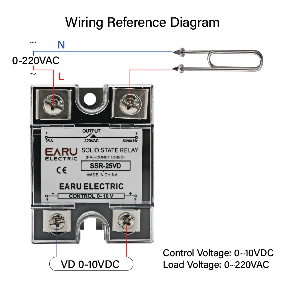 SSR-10VD SSR-40VD SSR 25A 80A 100A Ein-Phase-Festkörper-Relais-Spannungsreglermodul Eingang 0-10V Ausgang 220 VAC Kühler