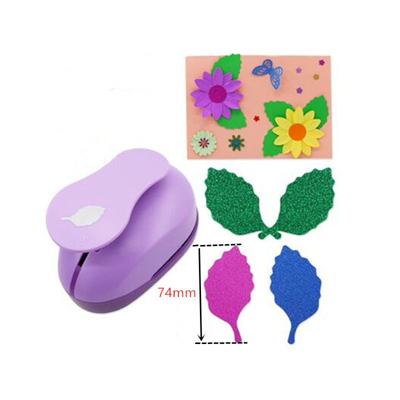 74mm Form Craft Hole Punch Photo Frame Greeting Card Leaves DIY Tools Leaf Design Papper och EVA Cutter