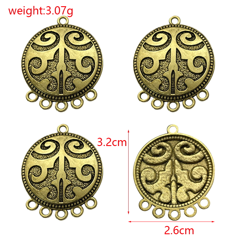 Charming Round Water Drop Vintage Style Dreamcatcher Necklace Pendant Tibetan Silver Earring Jewelry Connector Accessories