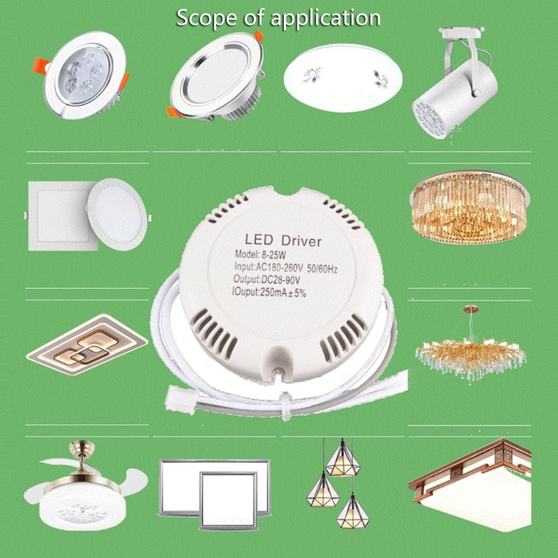 Pilote LED AC180-260V Fréquence 50-60Hz Éclairage d'alimentation de puissance pour lampe à plafond LED 8-12W / 8-25W / 22-40W