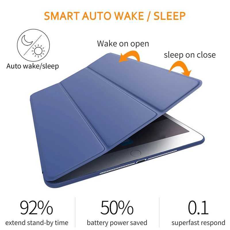 Tablet PC-cases Zakken Siliconenkoffer voor iPad Pro 10,5-inch 7e/8e/9e 10,2-inch AIR3 AIR4 AIR5 11-inch Auto Sleep Wake Case 240411