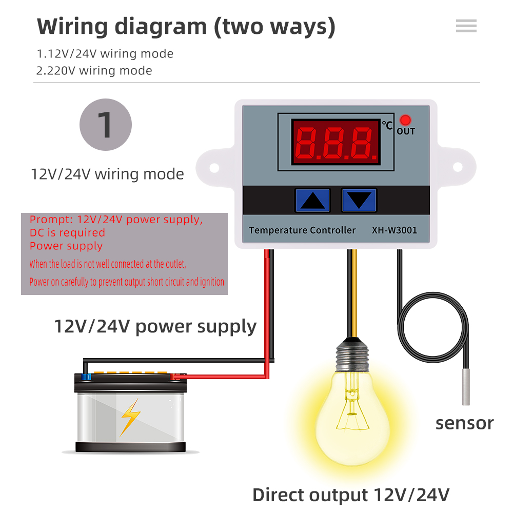 XH-W3001 Temperature Controller Thermostat Thermoregulator 220V Aquarium Incubator Temp Regulator with Probe Heat Cool