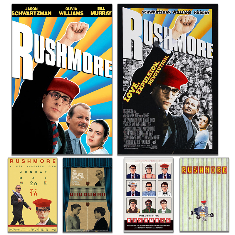 Rushmore Film Classic Movie Poster Canvas Imprimir Morden Room Arte da parede Picture Decoração de parede Decoração de filme estético Decoração de parede