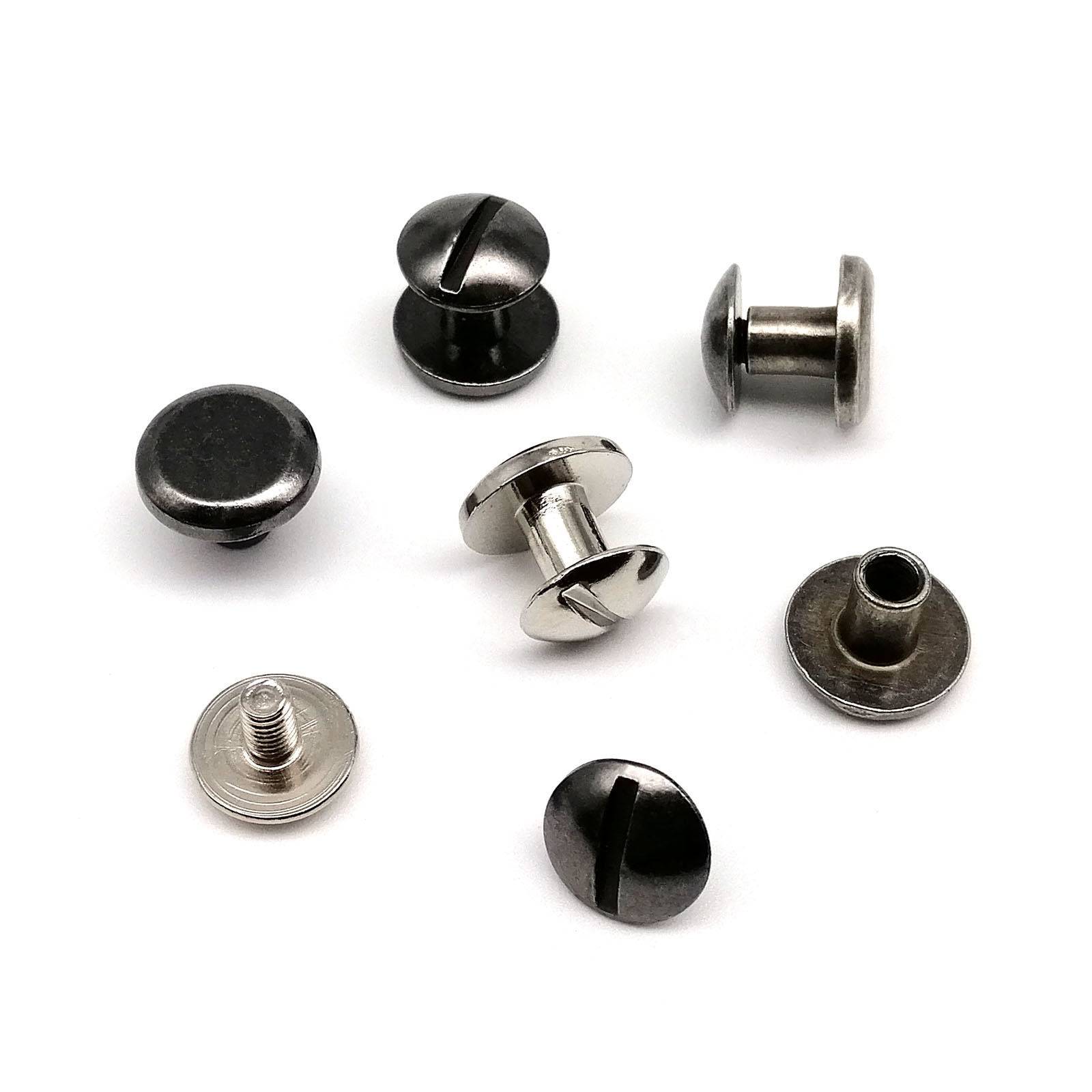 Round Head 10mm Screwback Chicago Screw Nail Binding Rivet Stud for Leather Shoulder Bag Knapsack Belt Strap Wallet