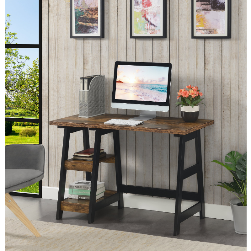 Designs2Go Trestle Desk, Sandstone Computer Desk -bureaus