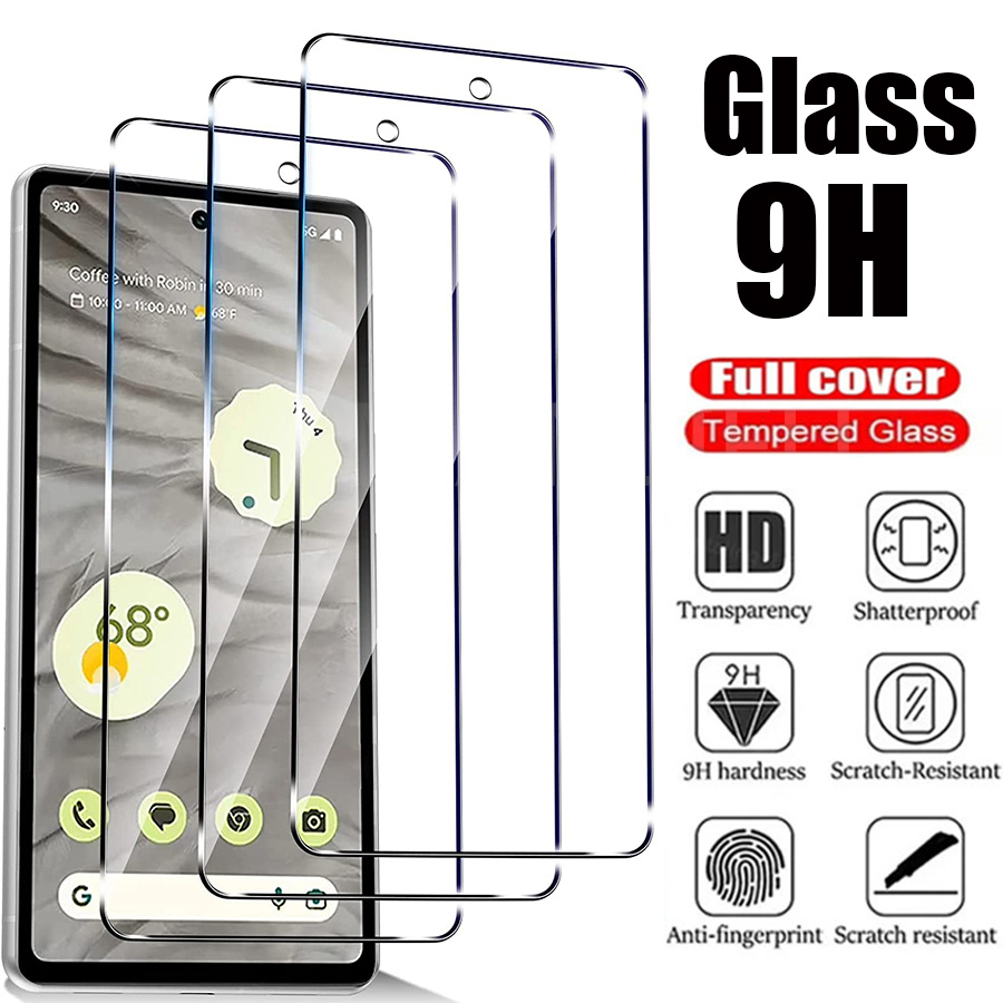 1-Temped Glass Google Pixel 8 6A 7A 6 Pro 5 5A Film Protettore protezione a copertina Full Google Piexl 6 6A Protezione 9H Glass