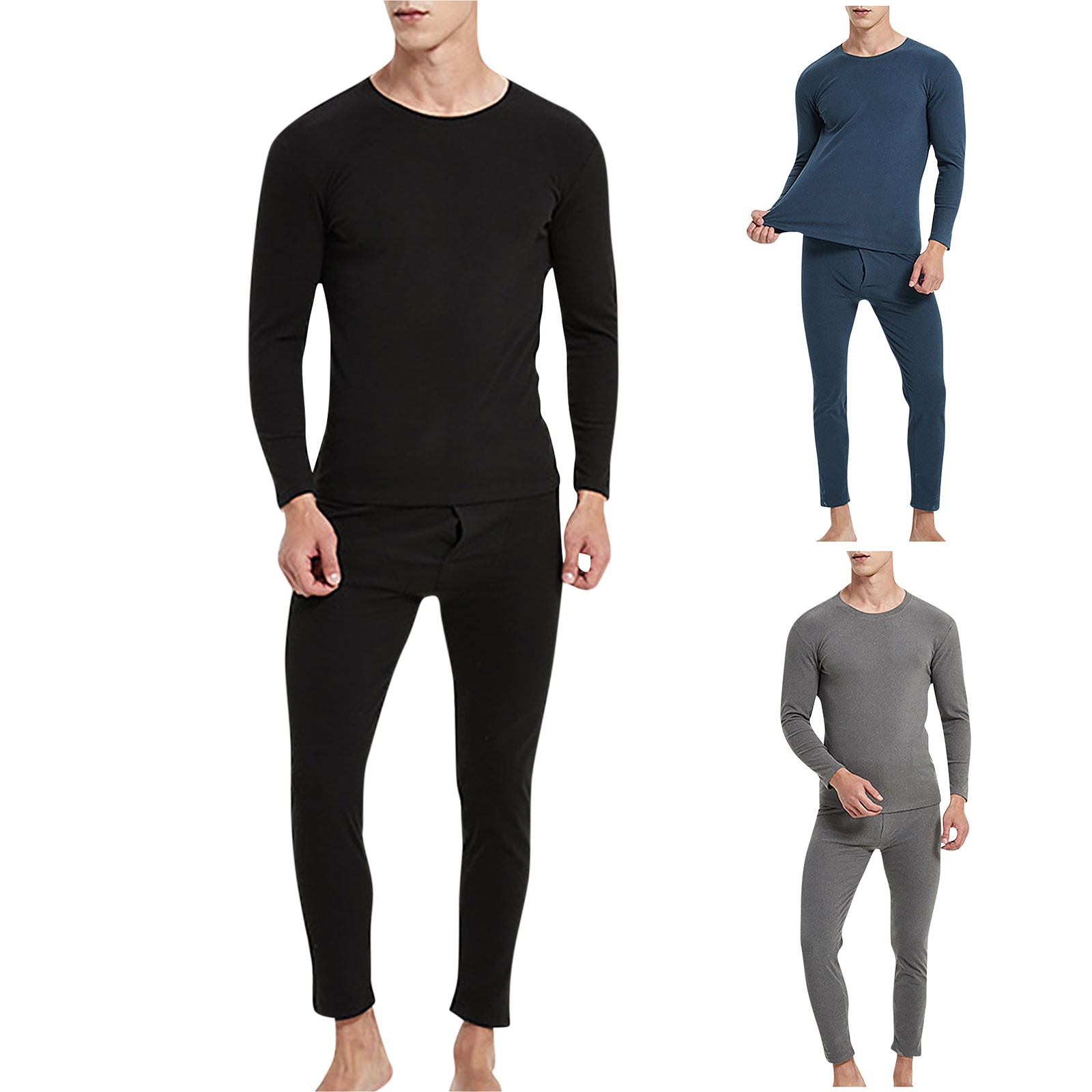 Roupa térmica Conjunto para homens Térmitos de inverno Roupa íntima Long Johns Tops de inverno Homens de lã grossa Pijamas de roupas térmicas