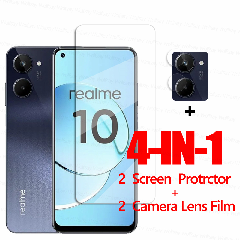 Glas för Realme 10 -skärmskydd Glas Realme 8i 9i 8i 8 9 10 Pro Plus 4G 5G härdat glasskyddstelefonfilm Realme 10