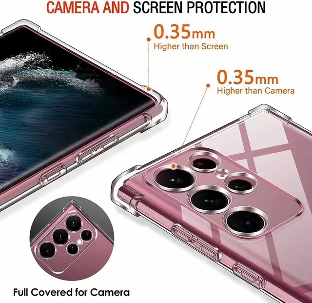 Прозрачный подушки безопасности Shock -Resect Funda для Samsung Galaxy S24 S23 S22 S21 Ultra S20 FE Note 20 Ultra 5G Clear Cover Cover