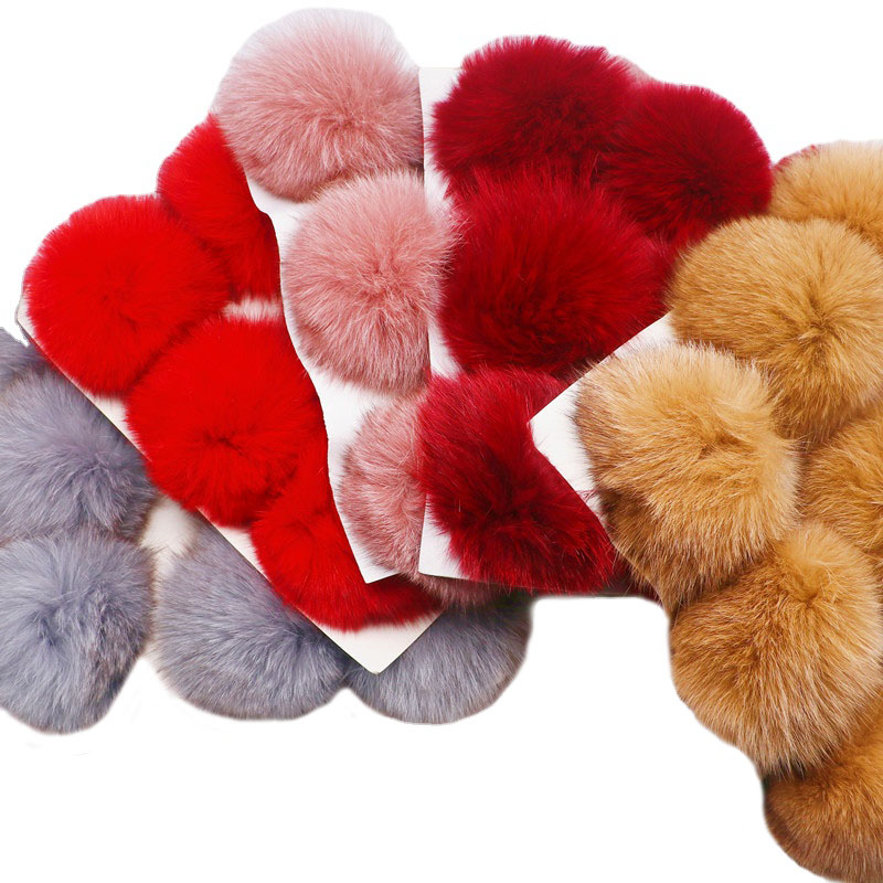 Luxury Fluffy Real Fox Fur Pompom Pompom 9cm Pompone vera pompone portachiavi borse portachiavi SCARF POM POM ACCESSORI CRAFTS