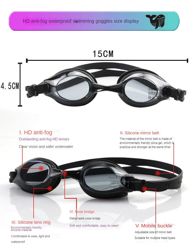Xunyou Silicone Swimming Goggles Adult HD Anti-Fog Imperproof Small Frame Swimings Swimming Equipement personnalisé en gros