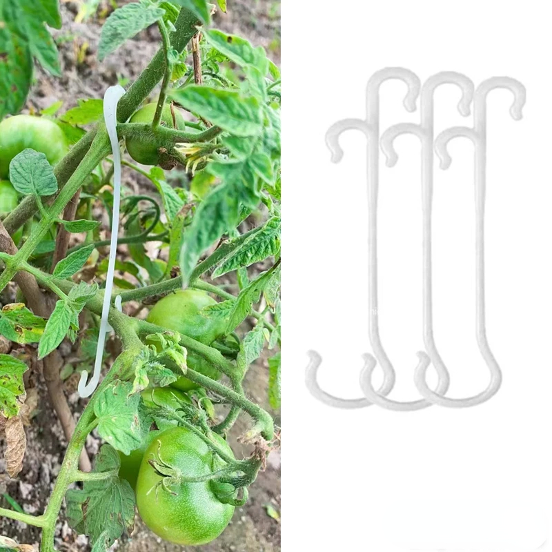 Plastikfruchtunterstützung Haken, Tomaten Gemüse J-Hook Tomaten-Fachhaken zum Stützen von Pflanzen und Gemüsezubehör