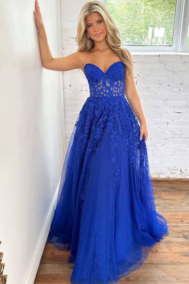 Urban Sexy Dresses A Line Sweetheart Corset Prom Dress With Split Appliques Sweet Tulle Formal Evening Gown Bodice Party Bridesmaid Dresses 24410