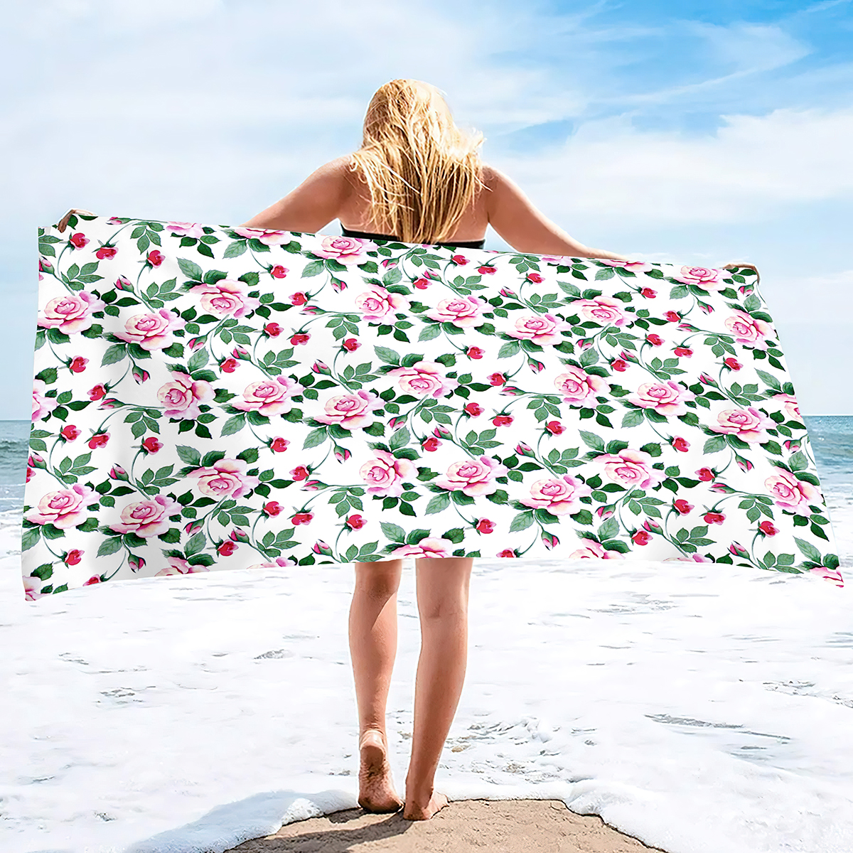 Asciugamani da spiaggia di grandi dimensioni donne, asciugamani da bagno a prova di sabbia di grandi dimensioni in microfibra