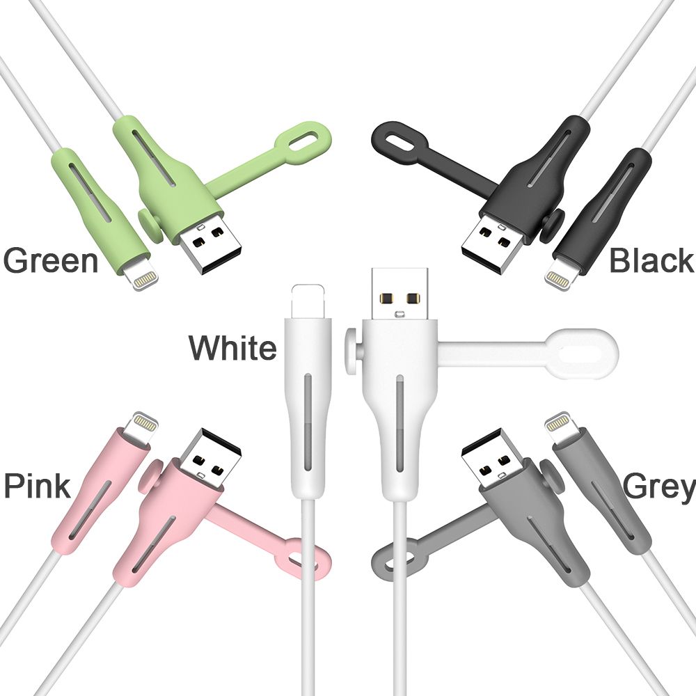 Case Cord Saver Protective Wire Winder Soft Silicone Cover Cable Protector Data Line för Apple iPhone USB Charger Cable