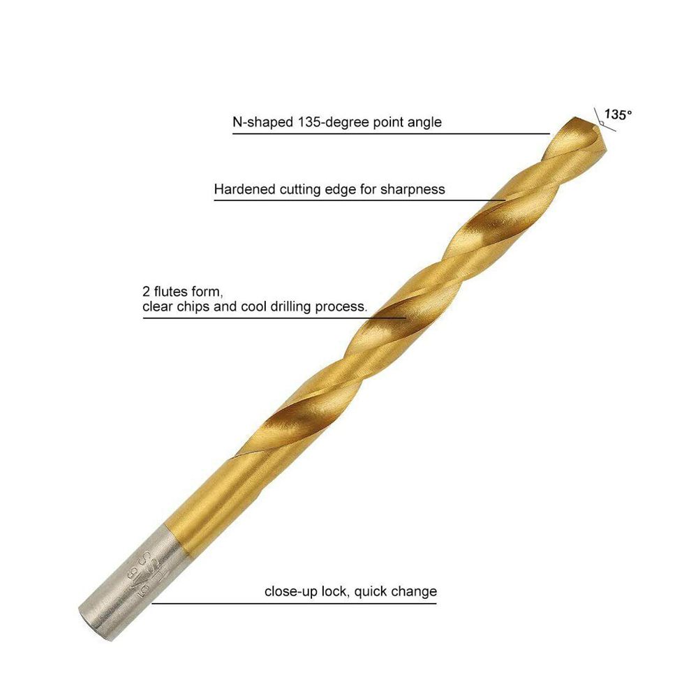Titanium Drill Bit Set Tool Storage NO Case for Steel Wood Plastic Metal Copper Drilling Random size /Blind box