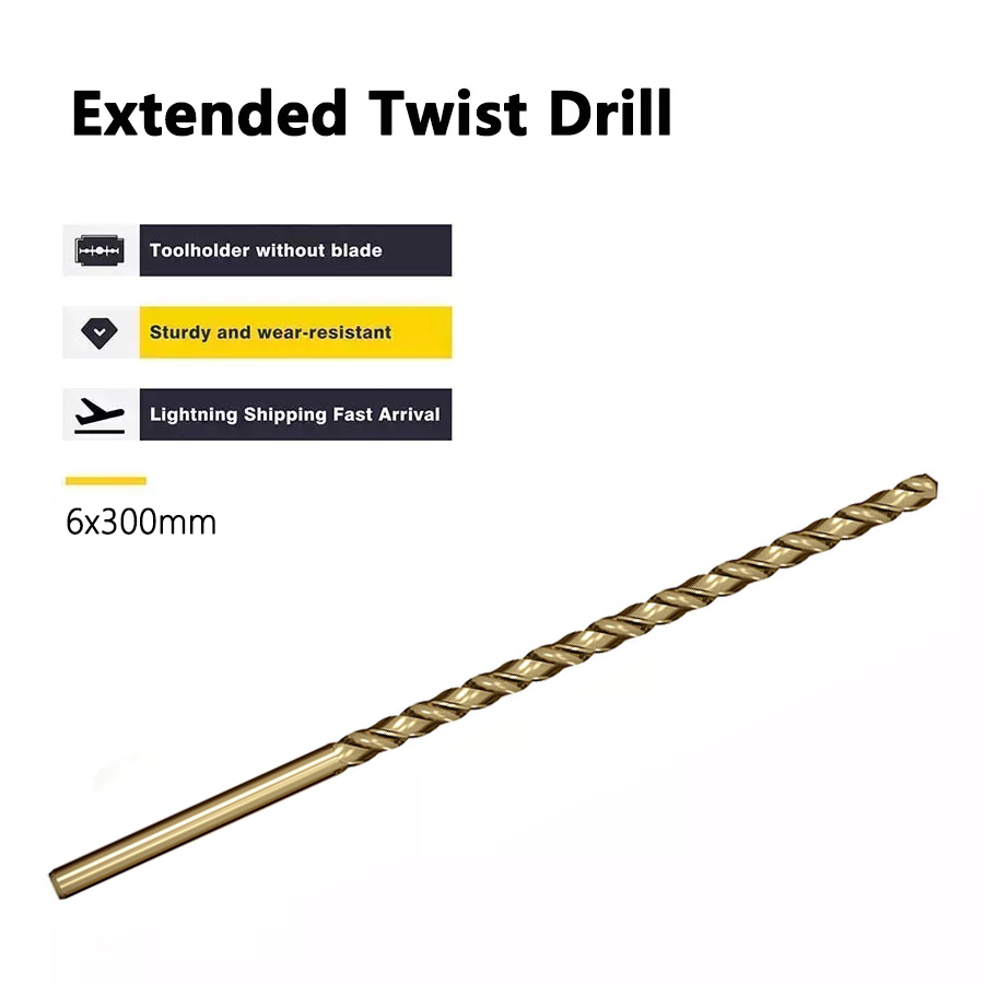 Cobalt-bevattende hoge snelheid staal verlengde twistdrill 300 mm special voor metalen hout roestvrijsteel Deephole boorboorkleding-resistent