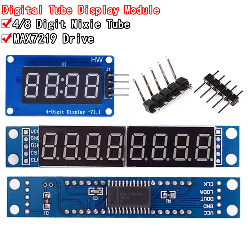 TM1637 4 bits max7219 8 bits módulo de exibição de LED digital 7 segmentos 0,36 polegadas Tubo de ânodo vermelho quatro driver serial