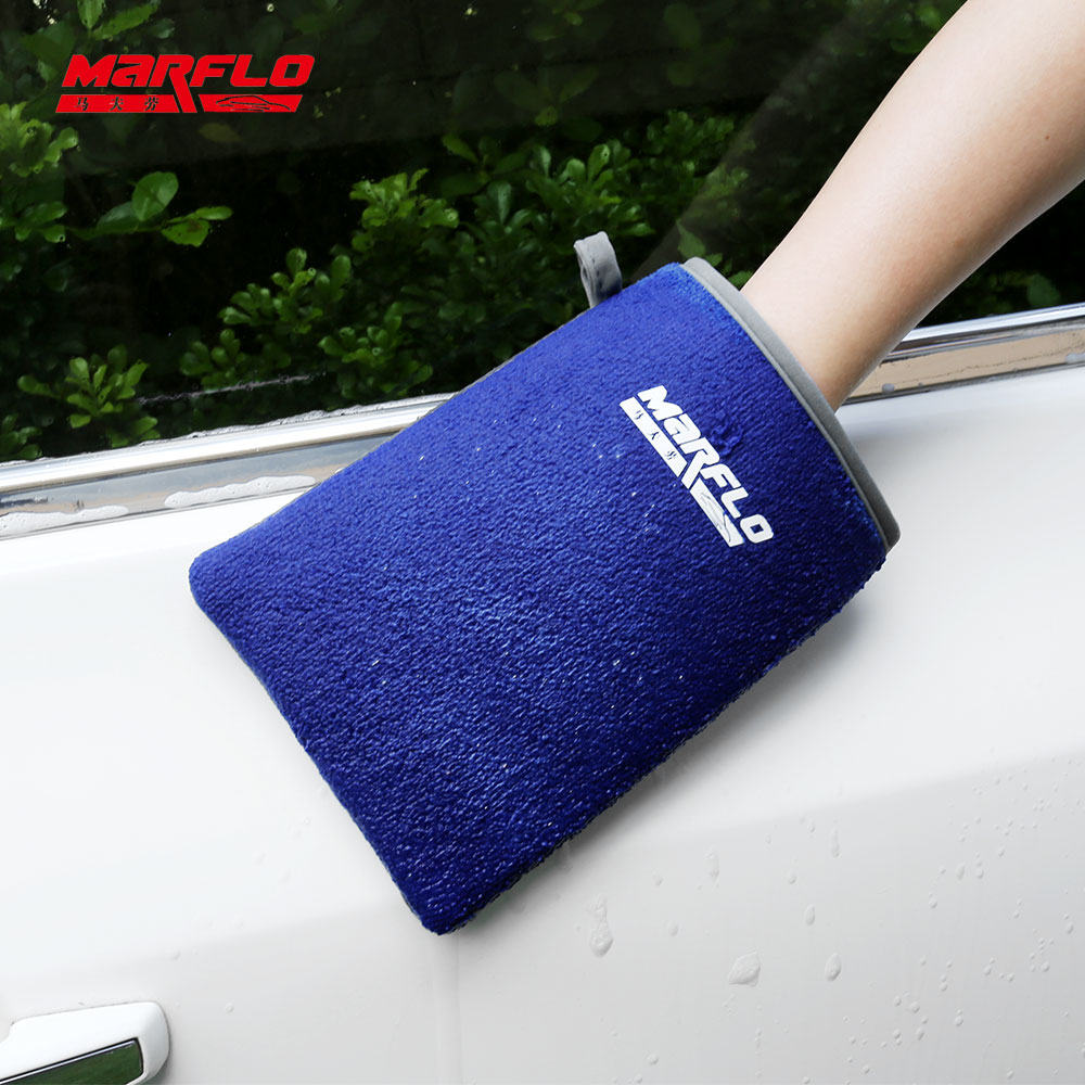 Marflo Car Washing Gloves Cleaning Medium Magic Clay Bar Tools Auto Care Detailing Clean Cloth Polish Blue Mitt