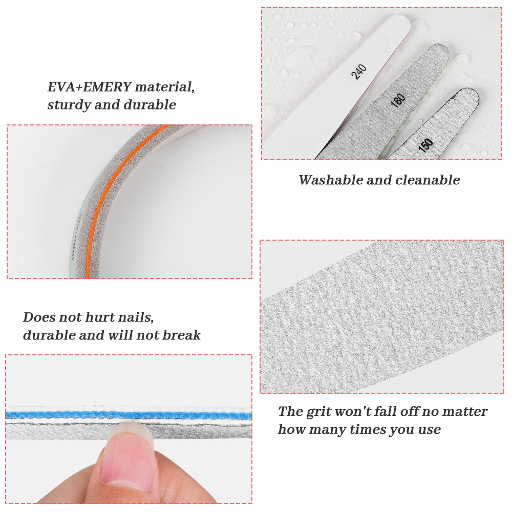 INBUTY Nail File Set Double Grit Side Sanding Buffer Block Polish File For Manicure Tools Professional Nail Accesories