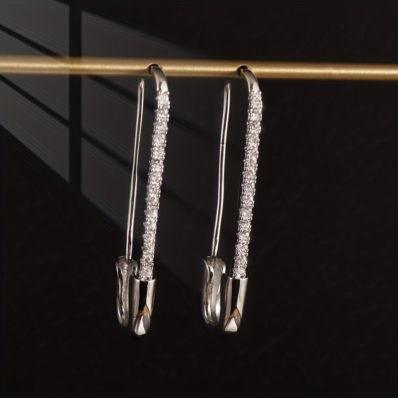 chique strass ingelegde paperclip oorbellen unisex koper mode -accessoire ideaal voor koppels geschenken