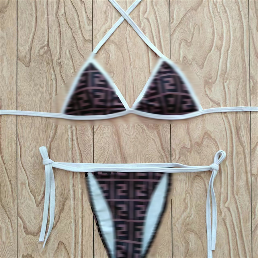 Kadın Bikini Tasarımcısı Mayo Klasik F Mektup Baskı Tek Parça Mayo Seksi Tie Mayo Boyutu S-3XL