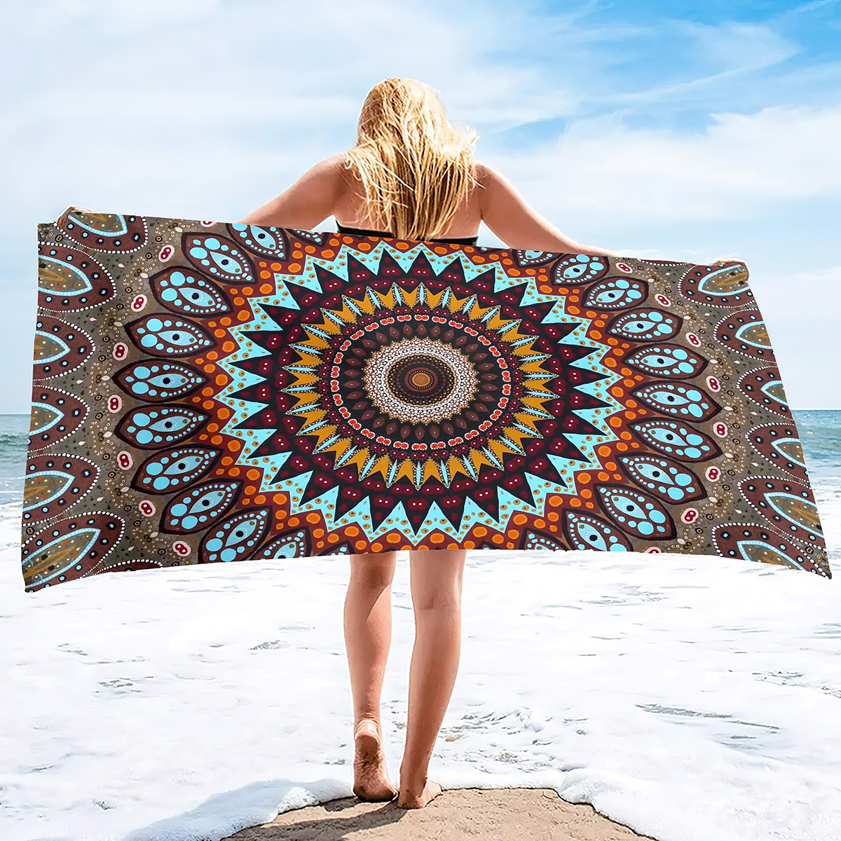 Padrões geométricos de toalhas geométricas da toalha de praia de Bohemia Mandala