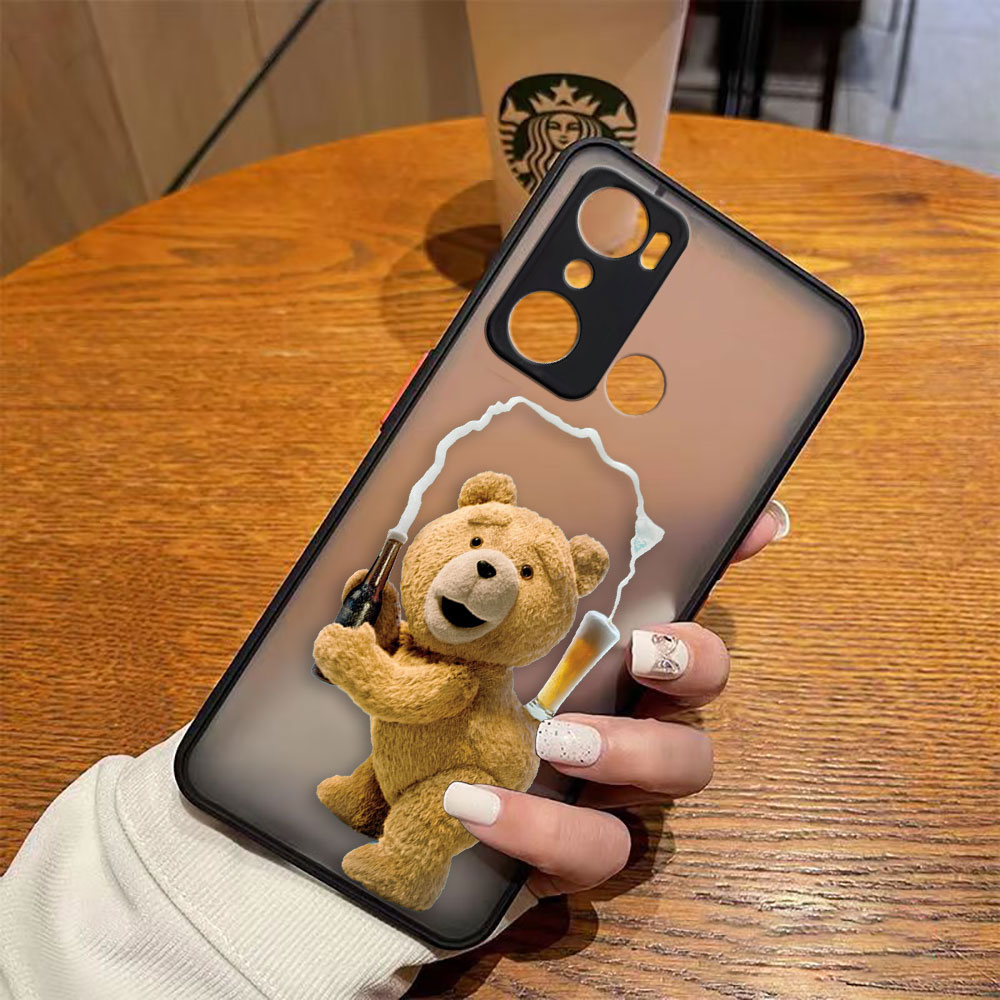 Matte Case for Infinix Hot 20i 12 12i 11 11s 10 10i 10s Play 9 8 Pro Pova 3 Camon 15 Case Cute Naughty T-Teddy Bear Para Anime