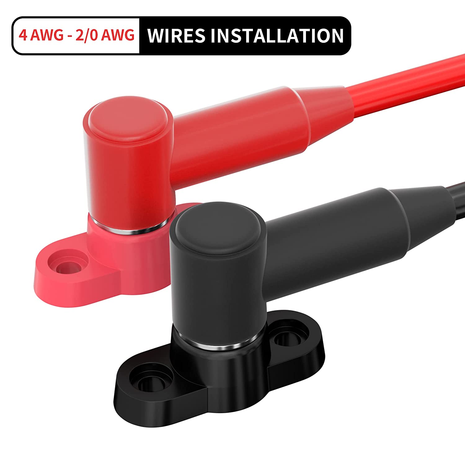 10 adet pil terminal kapağı Yalıtılmış kauçuk terminal koruyucu çizme 4 AWG - 2/0 AWG telleri ve maksimum 3/8 