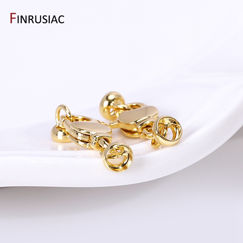 7,5 mm * 22 mm 18k Gold plaqué en laiton fermaises de homard pour fabrication de bijoux, perles d'extrémité Connecteur de capuchon pour les accessoires de bijoux de bricolage